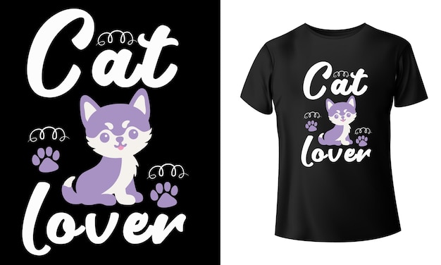 Vecteur conception de tshirt pour animaux de compagnie amoureux des chats