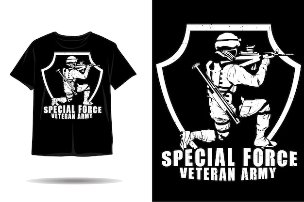 Conception De Tshirt Silhouette Armée Vétéran De La Force Spéciale