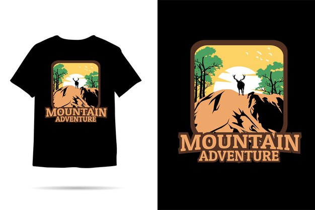 Conception De Tshirt Silhouette Aventure En Montagne