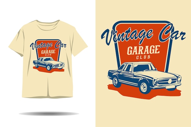 Conception De Tshirt Silhouette Club Garage Voiture Vintage