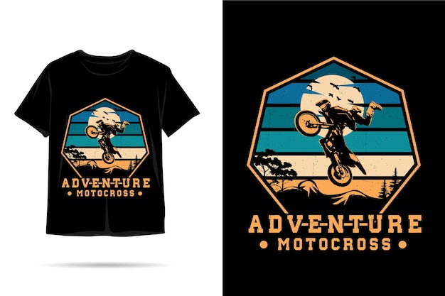 Conception De Tshirt Silhouette Motocross Aventure