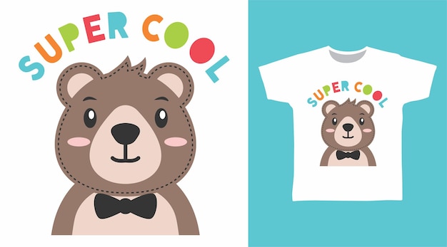 Conception De Tshirt Super Cool Ours Mignon