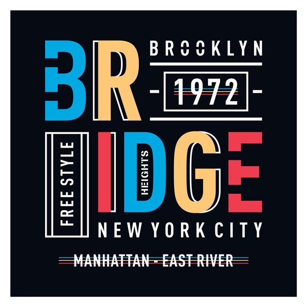 Conception de tshirt de typographie de pont de Brooklyn