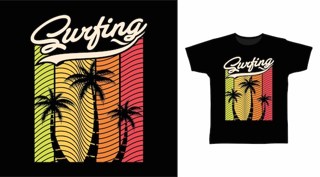 Conception De Tshirt De Typographie De Surf