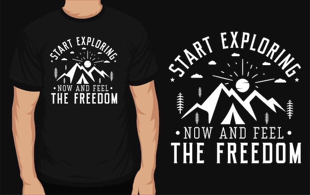 Conception de tshirt typographique d'aventure en montagne