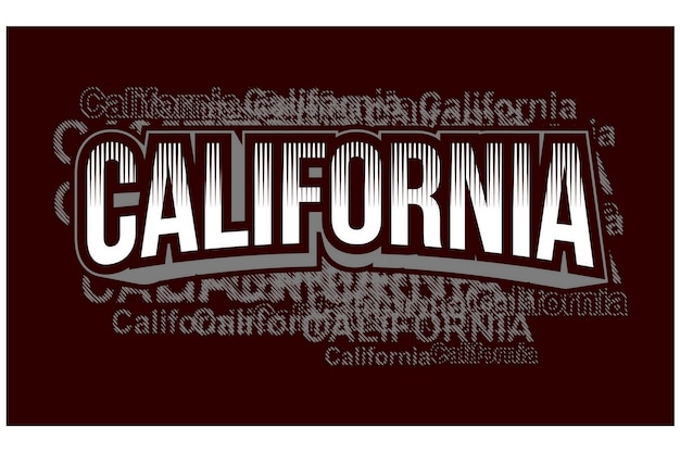 Conception De Typographie Abstraite California Brush Dans Les Vêtements De T-shirt D'illustration Vectorielle Et D'autres Utilisations