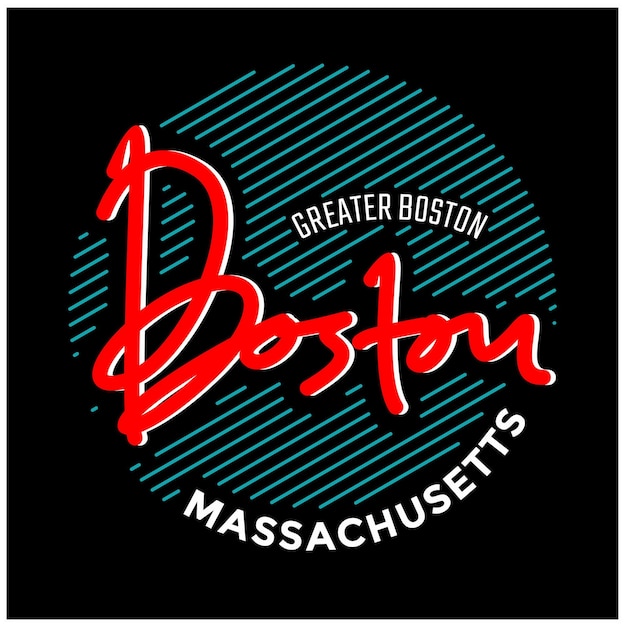 Conception De Typographie Boston Vintage Dans Des Vêtements De T-shirt D'illustration Vectorielle Et D'autres Utilisations