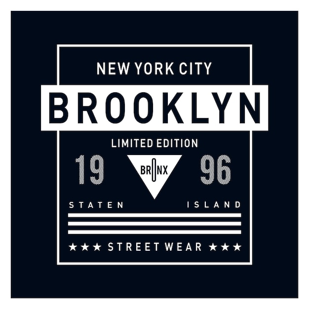 Conception De Typographie Brooklyn New York City Pour L'impression De T-shirt