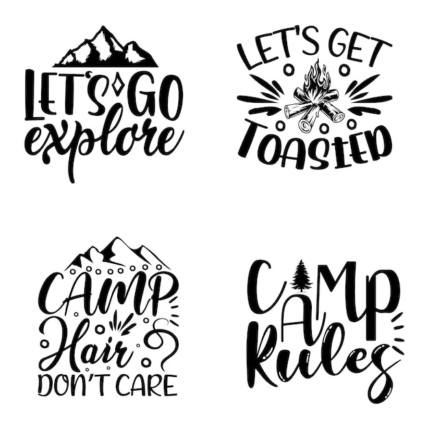 Vecteur conception de typographie de camping