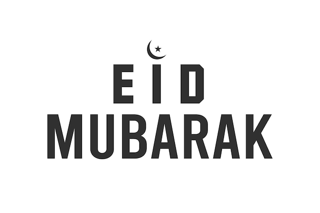 Vecteur conception de la typographie d'eid mubarak