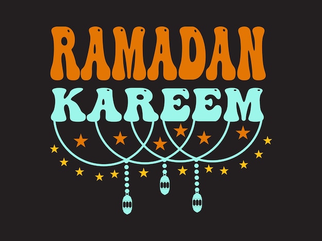 Vecteur la conception de la typographie de ramadan kareem