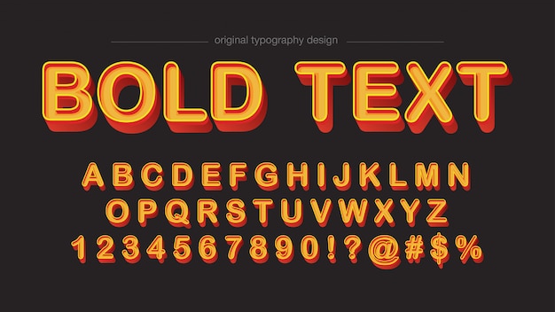 Conception De Typographie Rétro Orange En Biseau Gras