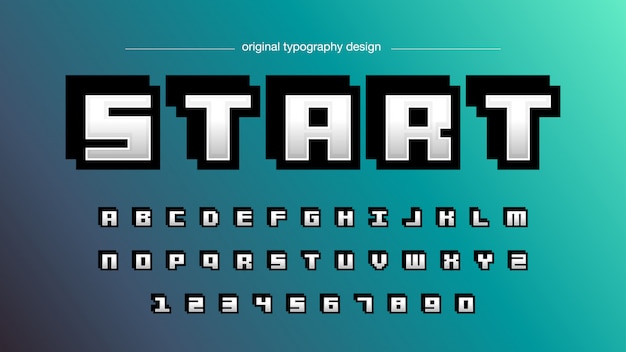 Vecteur conception de typographie de style pixel audacieux