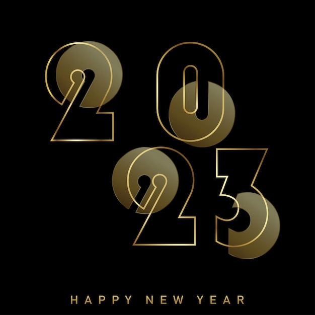 Conception De Typographie De Texte Happy New Year 2023