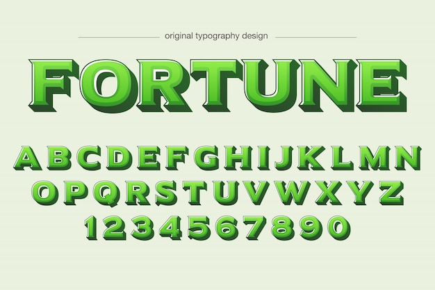 Conception De Typographie Verte Sans Empattement