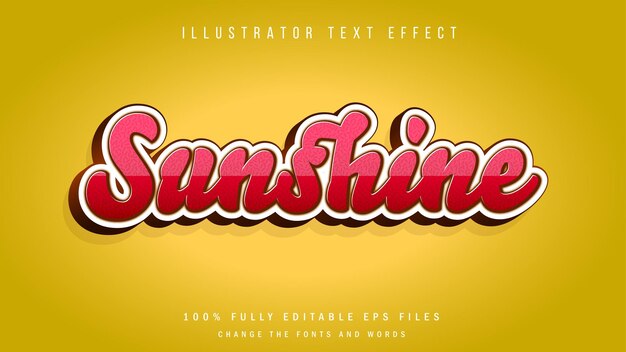 Conception Typographique D'effet De Texte 3d Sunshine