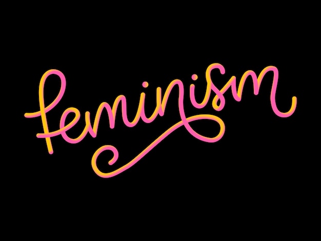 Vecteur conception typographique féminisme 3d