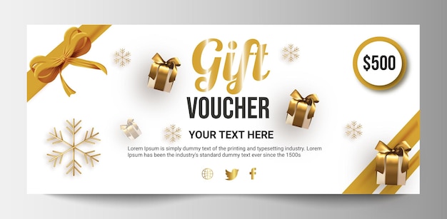 Conception unique du chèque cadeau de Noël