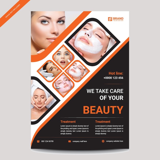 Vecteur conception unique de flyer de beauté avec un bon look