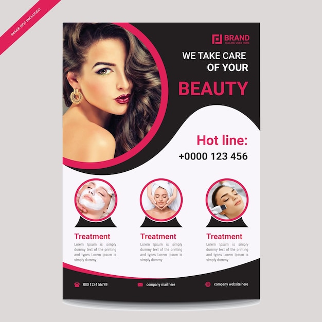 Conception unique de flyer de beauté avec un bon look