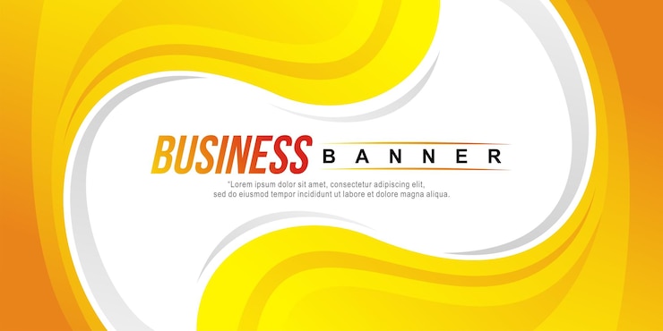 Vecteur conception de vague de couleur jaune pour le modèle de conception de bannière d'entreprise