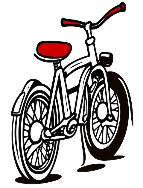 Conception de vecteur 2D de vélo de dessin animé