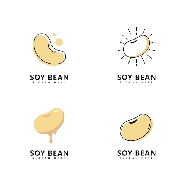 Vecteur conception de vecteur d'aliments sains logo de soja