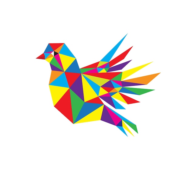 Vecteur conception de vecteur d'art polygonal géométrique flying bird