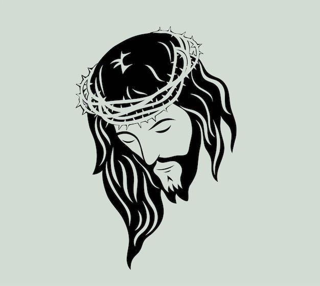 Conception de vecteur d'art de visage de Jésus Christ