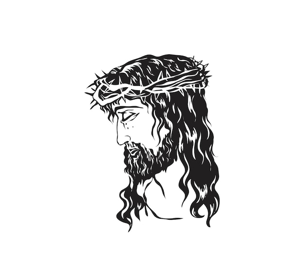 Conception de vecteur d'art visage de Jésus