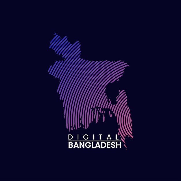 Conception De Vecteur De Carte Numérique Du Bangladesh