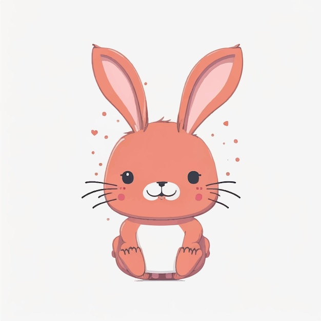 Conception De Vecteur De Dessin Animé Mignon Lapin