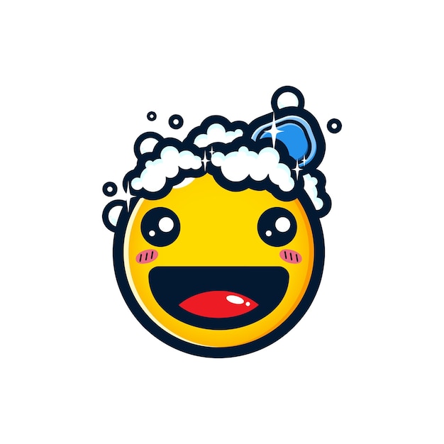 Conception De Vecteur Emoji De Bain Heureux