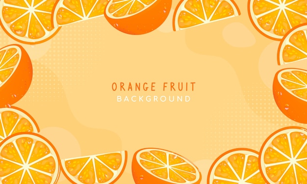 Vecteur conception de vecteur de fond de cadre de fruits orange frais
