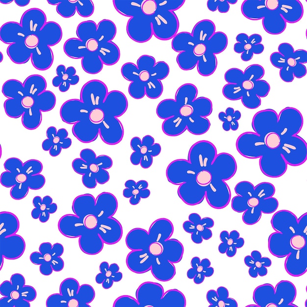 Vecteur conception de vecteur de fond floral bleu fleurs mignonnes pour les textiles pour enfants et dans l'impression de l'emballage de style pour enfants