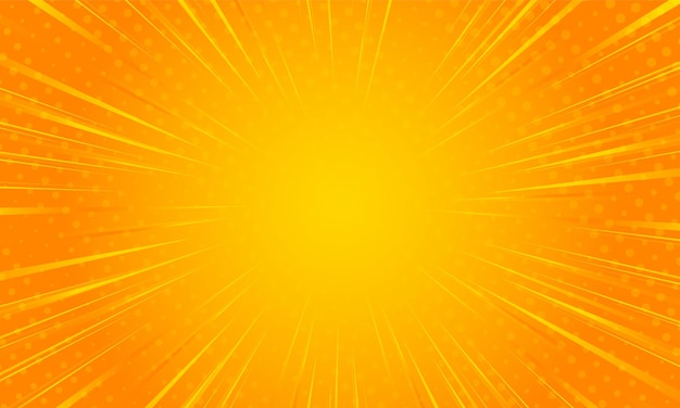 Conception de vecteur de fond de style de point de rafale de rayon de dégradé orange