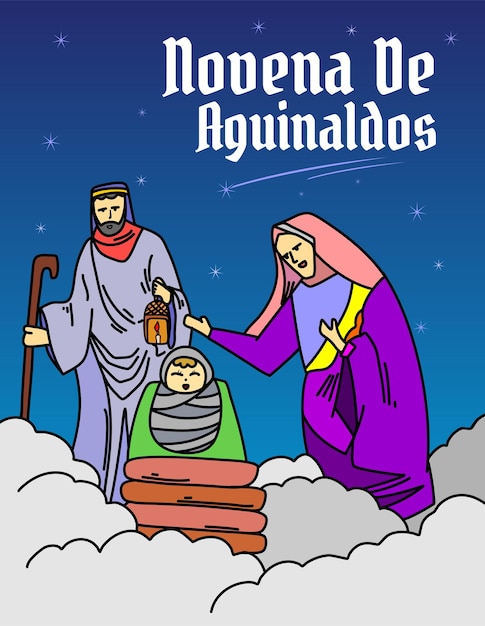 Vecteur conception de vecteur de forme d'affiche pour novena de aguinaldos