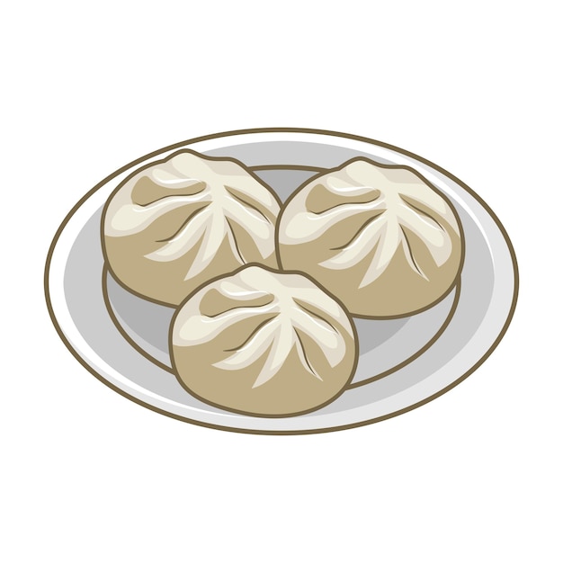 conception de vecteur de gâteau nikuman de cuisine japonaise