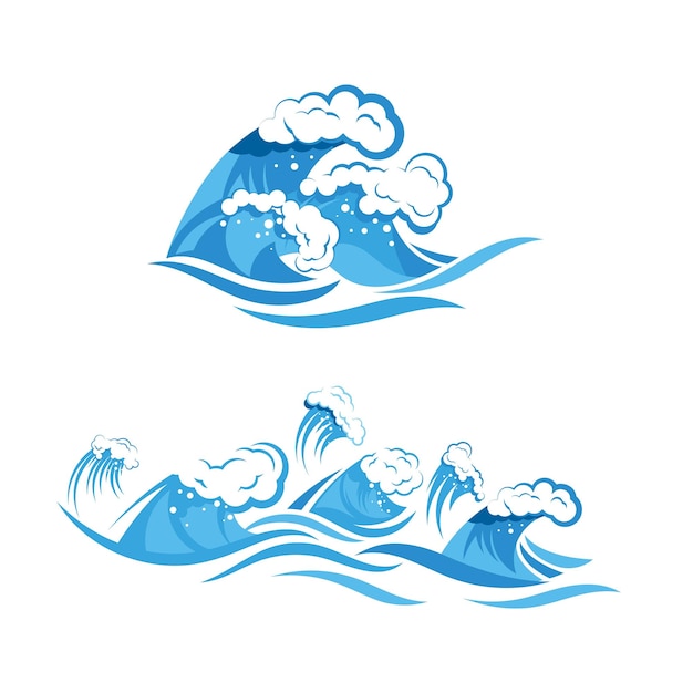 Conception de vecteur d'icône de vague d'eau