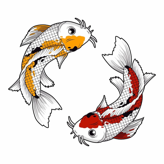 Conception De Vecteur D'illustration De Cector De Poisson Koi