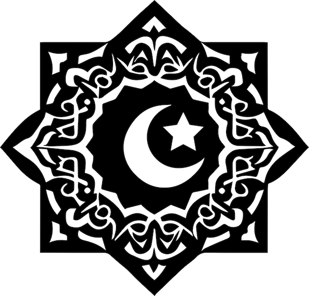 Vecteur conception de vecteur islamique couleur noire 22