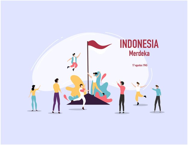 Conception de vecteur de jour de l'indépendance de l'indonésie pour l'indonésie merdeka