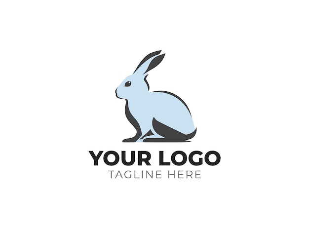 Conception de vecteur de logo adorable lapin