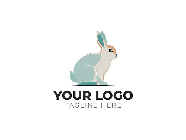 Conception De Vecteur De Logo Adorable Lapin