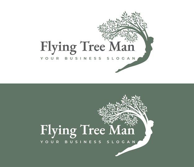 Conception De Vecteur De Logo Humain Arbre Volant