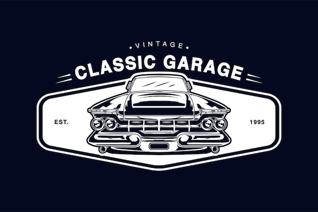 Conception De Vecteur De Logo D'insigne De Garage Classique