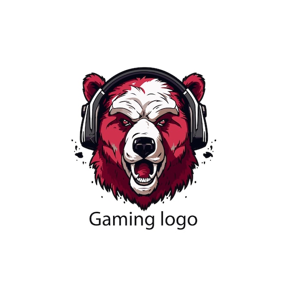 Conception de vecteur de logo d'ours de jeu