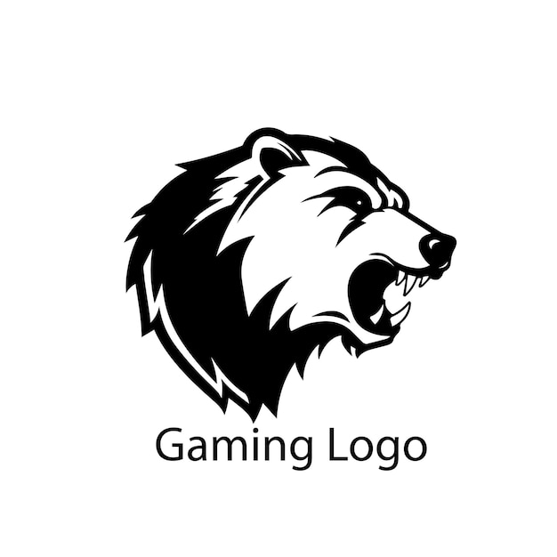 Conception de vecteur de logo d'ours de jeu