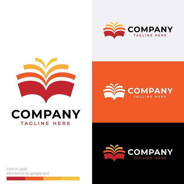 Conception de vecteur de logo plat icône de magasin de livres ouverts modernes