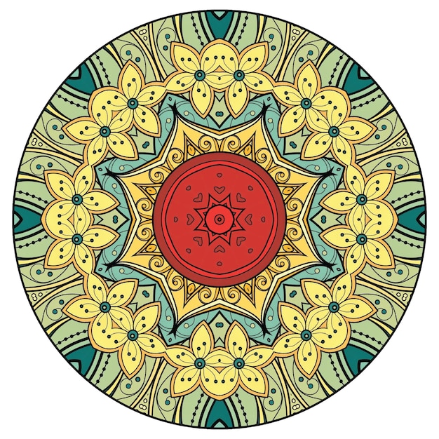 Conception De Vecteur De Mandala Unique Moderne Et Coloré